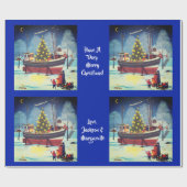 Kerstboot in het licht cadeaupapier (Vlak)