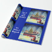 Kerstboot in het licht cadeaupapier (Uitgerold)