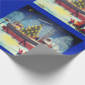 Kerstboot in het licht cadeaupapier (Hoek)