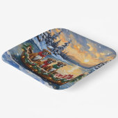 Kerstboot met Boxer Vakantie Papieren Bordje (Gebogen)