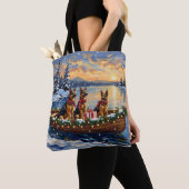Kerstboot met Duitse Herders-holiday Tote Bag (Dichtbij)