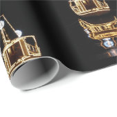 Kerstboot met gouden lichten cadeaupapier (Rol Hoek)