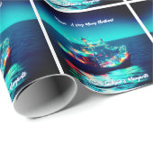 Kerstboot Met Lichtjes Cadeaupapier (Rol Hoek)