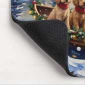 Kerstboot met Poodles Kerstvakantie Muismat (Hoek)