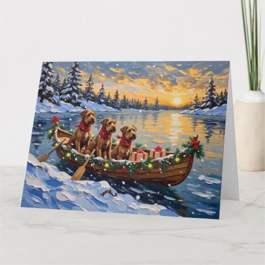 Kerstboot Vakantie Bouvier des Flandres Kaart (Voorkant)