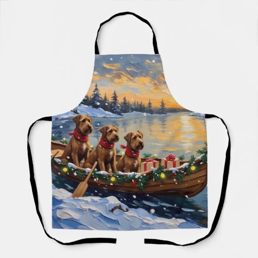 Kerstboot Vakantie Bouvier des Flandres Schort (Voorkant)