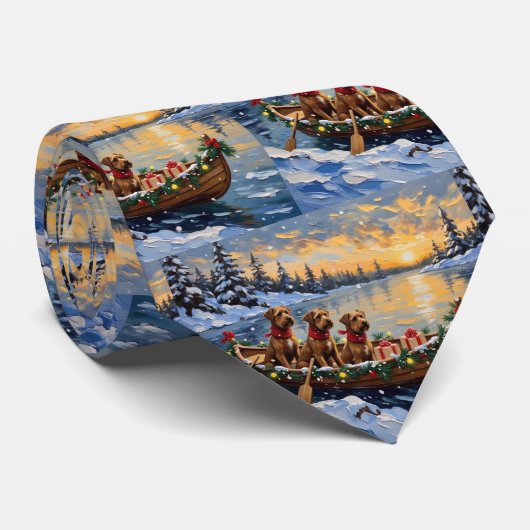 Kerstboot Vakantie Bouvier des Flandres Stropdas (Opgerold)