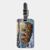Kerstboot Vakantie Chow Chow Bagagelabel (Voorkant verticaal)