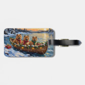 Kerstboot Vakantie Chow Chow Bagagelabel (Achterkant horizontaal)