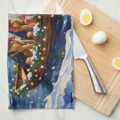 Kerstboot vakantie Duitse herder Theedoek (Quarter Fold)