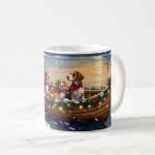 Kerstboot Vakantie voor Beagles Koffiemok (Voorkant rechts)
