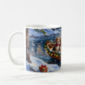 Kerstboot Vakantie voor Beagles Koffiemok (Links)
