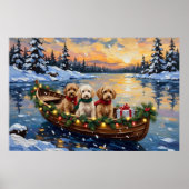 Kerstboot Vakantie voor Cockapoo Poster (Voorkant)