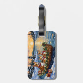 Kerstboot Vakantie voor Corgi Bagagelabel (Achterkant verticaal)