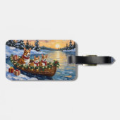 Kerstboot Vakantie voor Corgi Bagagelabel (Achterkant horizontaal)