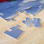 Kerstboot Vakantie Wirehaired Pointing Griffon Legpuzzel (Zijkant)