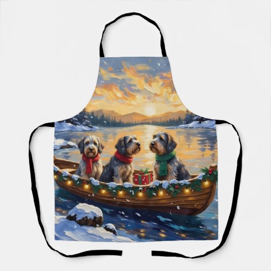 Kerstboot Vakantie Wirehaired Pointing Griffon Schort (Voorkant)