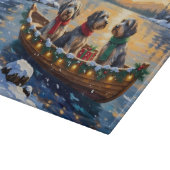 Kerstboot Vakantie Wirehaired Pointing Griffon Snijplank (Hoek)