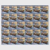 Kerstboot voor Corgi-vakantie Cadeaupapier (Vlak)