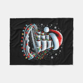 Kerstboot-zeilcruiseboot omringd B Fleece Deken (Voorkant (Horizontaal))