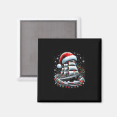 Kerstboot Zeilcruiseboot Omringd B Magneet (Voorkant / Achterkant)