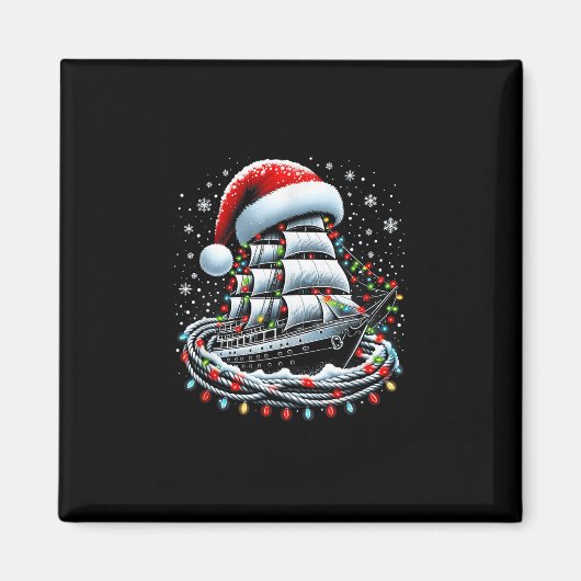 Kerstboot Zeilcruiseboot Omringd B Magneet (Voorkant)