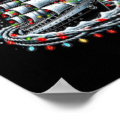 Kerstboot Zeilcruiseboot Omringd B Poster (Hoek)