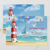 Kerstbootparade met uitnodiging voor de vuurtoren (Voorkant / Achterkant)