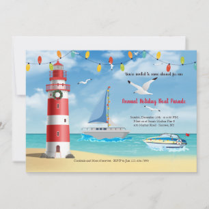 Kerstbootparade met uitnodiging voor de vuurtoren
