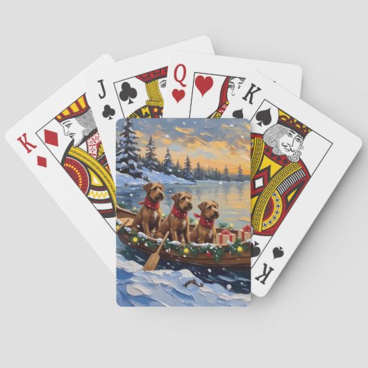Kerstbootvakantie met Bouvier des Flandres Pokerkaarten (Achterkant)