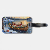 Kerstbootvakantie voor Beagles Bagagelabel (Achterkant horizontaal)