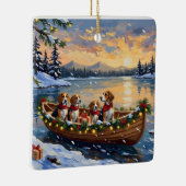 Kerstbootvakantie voor Beagles Keramisch Ornament (Rechts)