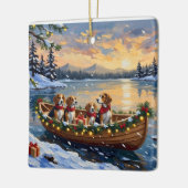 Kerstbootvakantie voor Beagles Keramisch Ornament (Links)