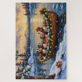 Kerstbootvakantie voor Beagles Legpuzzel (Verticaal)