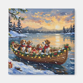 Kerstbootvakantie voor Beagles Magneet (Voorkant)