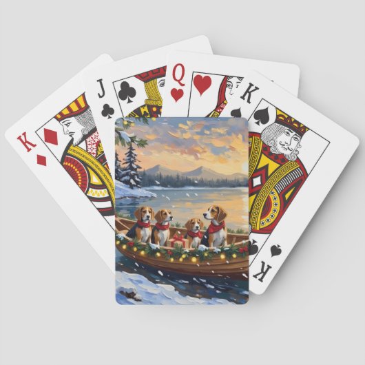 Kerstbootvakantie voor Beagles Pokerkaarten (Achterkant)