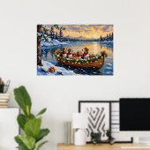 Kerstbootvakantie voor Beagles Poster (Thuiskantoor)
