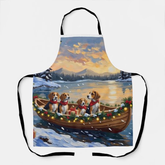 Kerstbootvakantie voor Beagles Schort (Voorkant)