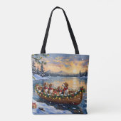 Kerstbootvakantie voor Beagles Tote Bag (Achterkant)