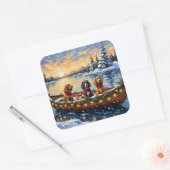 Kerstbootvakantie voor Cocker Spaniels Vierkante Sticker (Envelop)