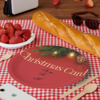 Kerstbord met leuke Kerstman – Feestelijke Kerstca Papieren Bordje