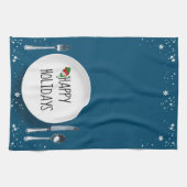 Kerstbord met Sneeuwman Theedoek (Horizontaal)