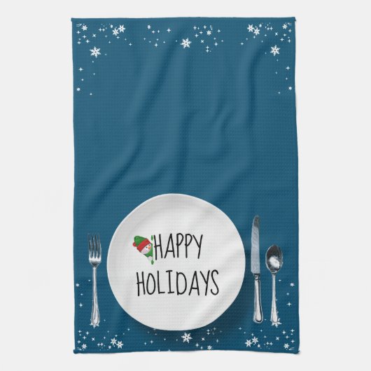 Kerstbord met Sneeuwman Theedoek (Verticaal)