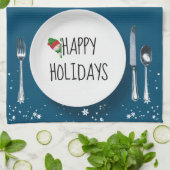 kerstBord met Snowman Theedoek (Gevouwen)