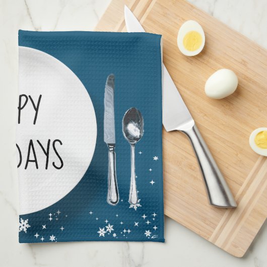 kerstBord met Snowman Theedoek (Quarter Fold)