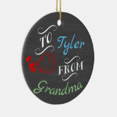 kerstbord Naam Ornament (Rechts)