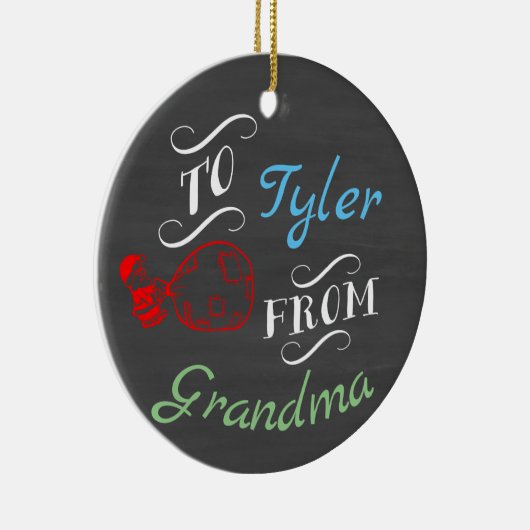 kerstbord Naam Ornament (Rechts)