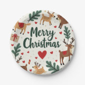 kerstbord papieren bordje (Voorkant)