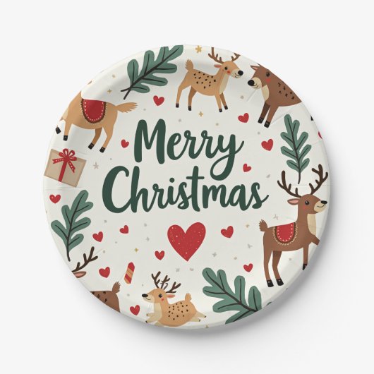 kerstbord papieren bordje (Voorkant)