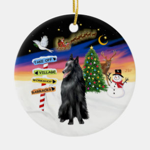 Kerstborden - Belgische herdershond Keramisch Ornament
